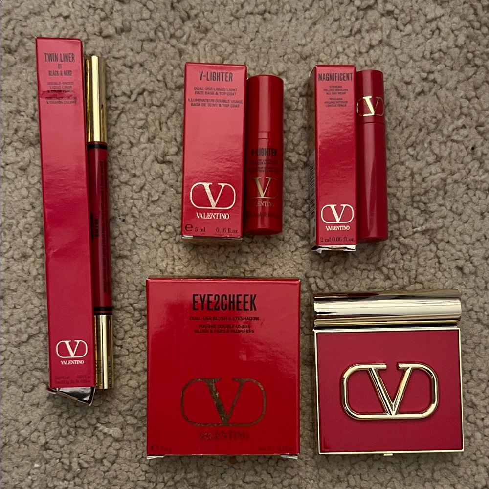 Valentino Red Makeup Collection with Gold Accents